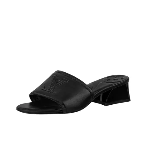 LOUIS VUITTON Magnetic Abrasion Resistant Slide Slippers Women's Black