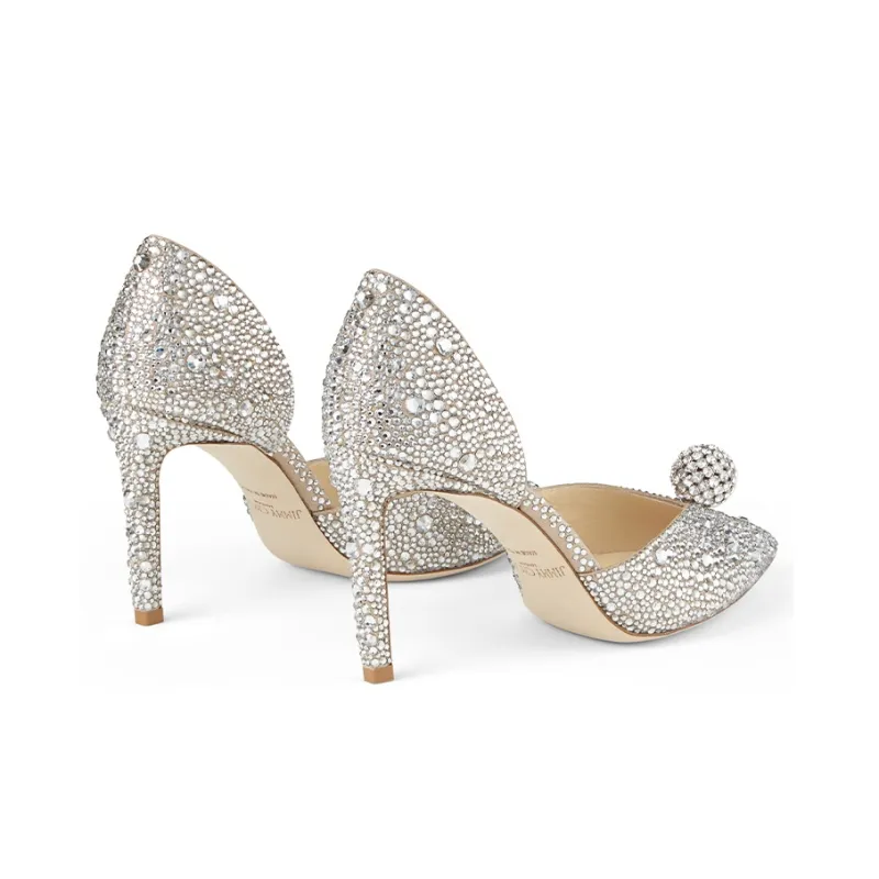 Jimmy Choo Sabine Slim Heel High Heels 8.5cm Women's Nude-4