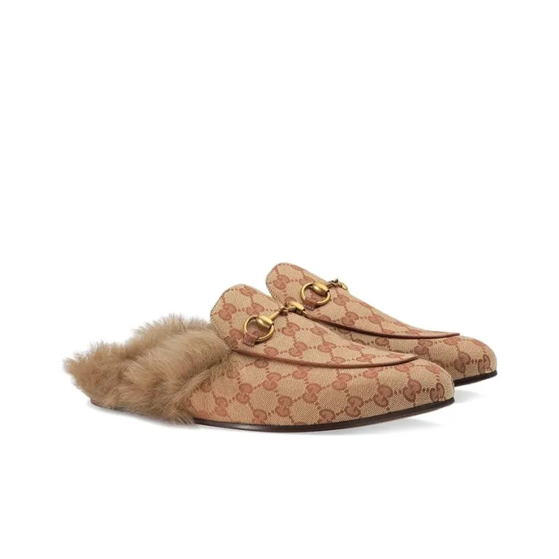 GUCCI Princetown Wrap-toe Slippers Men's Brown-2