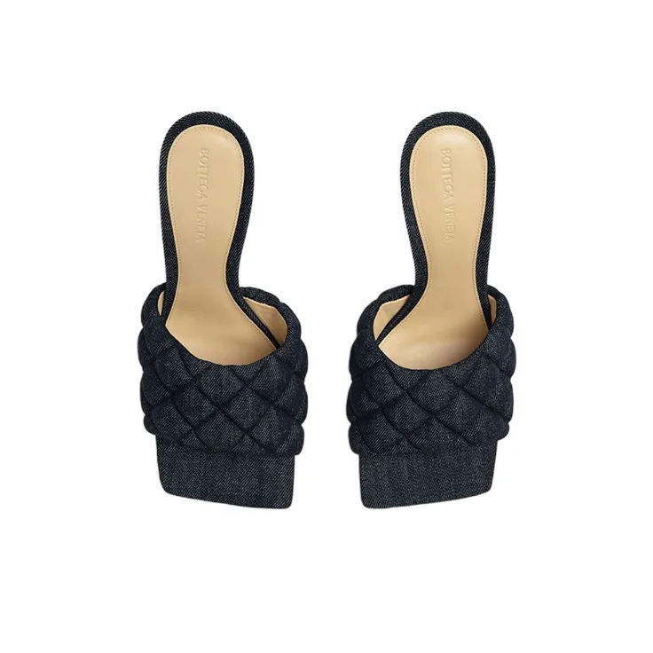 Bottega Veneta Padded Slip Resistant Slide Slippers Women's Indigo-3