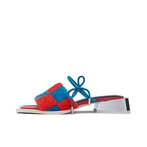 MORRELL MAXIE Slide Slippers Women's Red And Blue Plaid