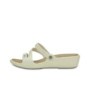 Crocs Slide Slippers Women's Oyster Color/Gold