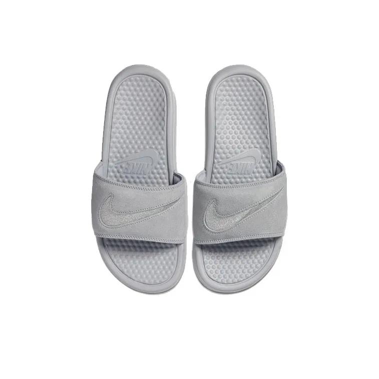 Nike Benassi Jdi Leather Se Gray Slippers Women's-2