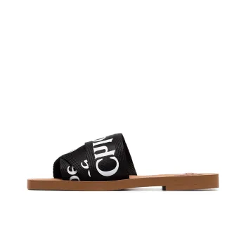 Chloe Woody Slide Slippers Women's Black