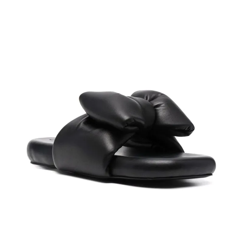 OFF WHITE Extra Padded Bow Slide Black Black Women's-2