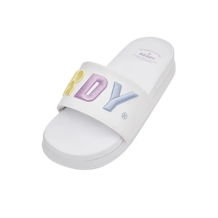 Nerdy Slide Slippers Unisex White-2