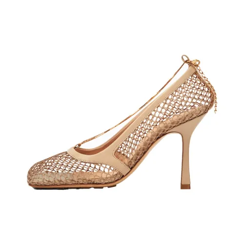 Bottega Veneta Stretch High Heels Women's Apricot Cream