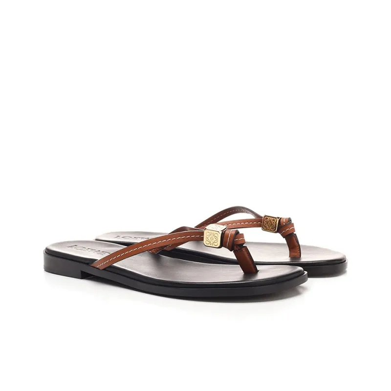 LOEWE Dice Stylish Sandals Women's Brown-1