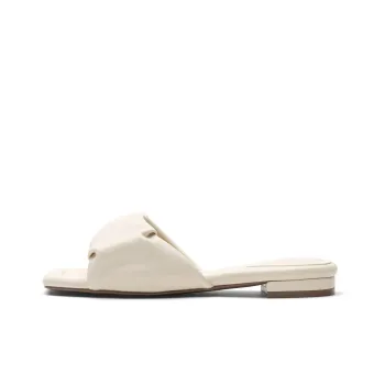 TOOMANYSHOES Slide Slippers Women's Ecru/Light Blue/Peach Red