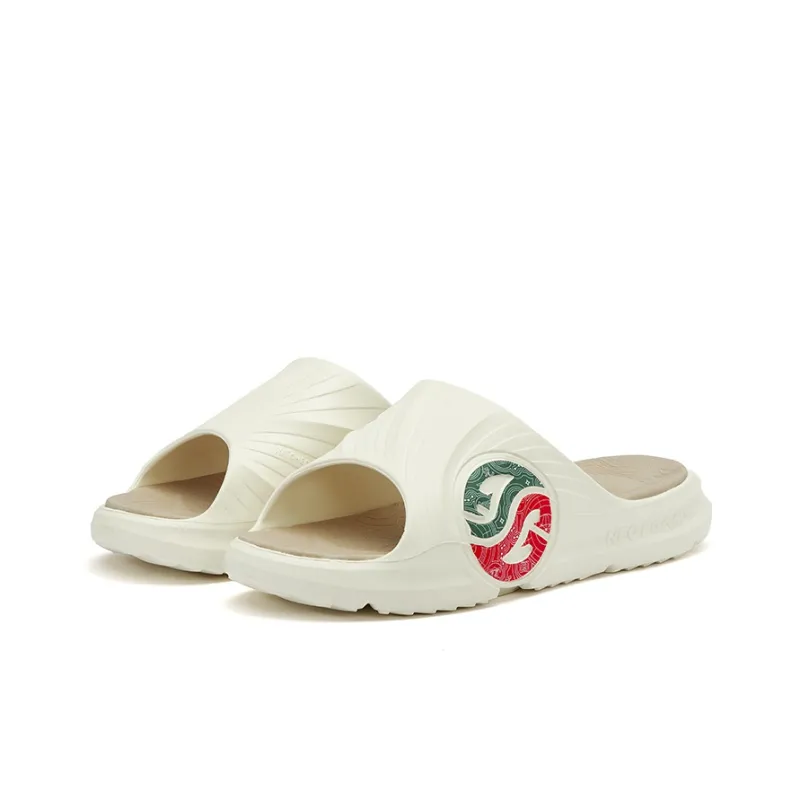 361° Quiet Slide Slippers Men's White Red Green-3