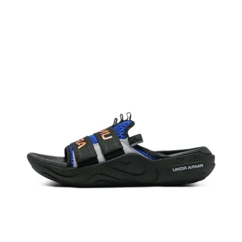 Under Armour Alpha Rubber Sole Slip Resistant Abrasion Resistant Slide Slippers Unisex Black Blue
