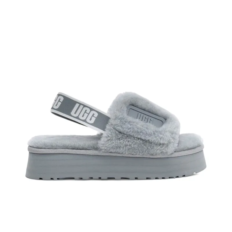 UGG Disco Slide Cozy Thick Sole Casual Slipper Gray Women's-1