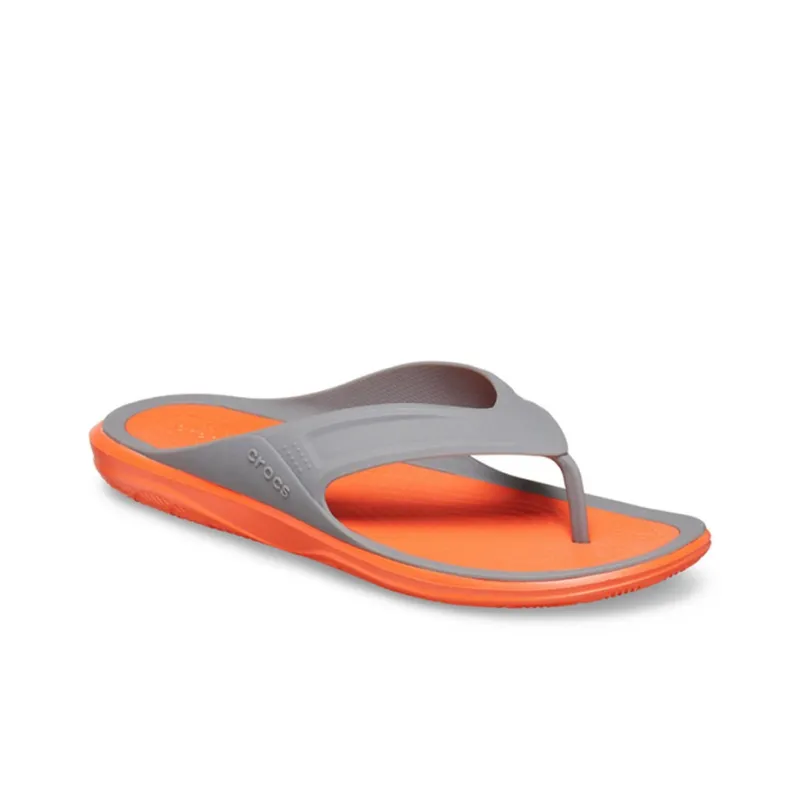 Crocs Swiftwater Wave Flip Flops 'Orange Grey'-2