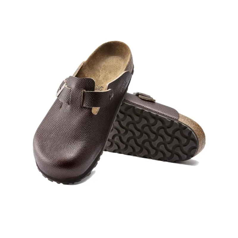Birkenstock Boston Super Grip Embossed Natural Leather Roast Brown-4