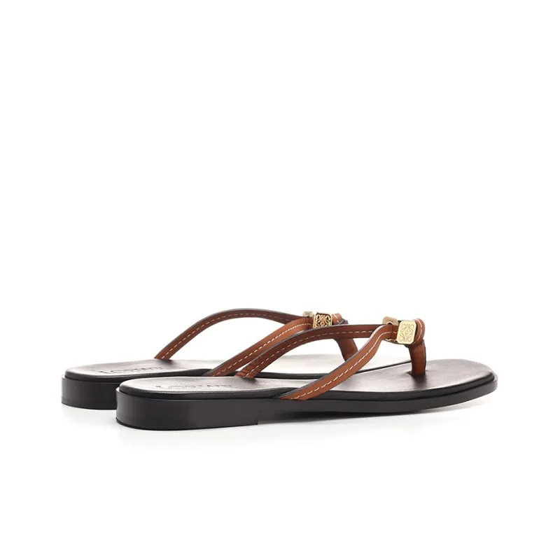 LOEWE Dice Stylish Sandals Women's Brown-2