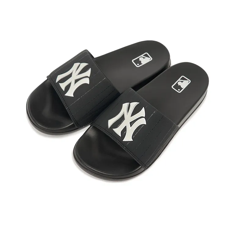 MLB Slipper Slide Slippers Unisex Black White-2