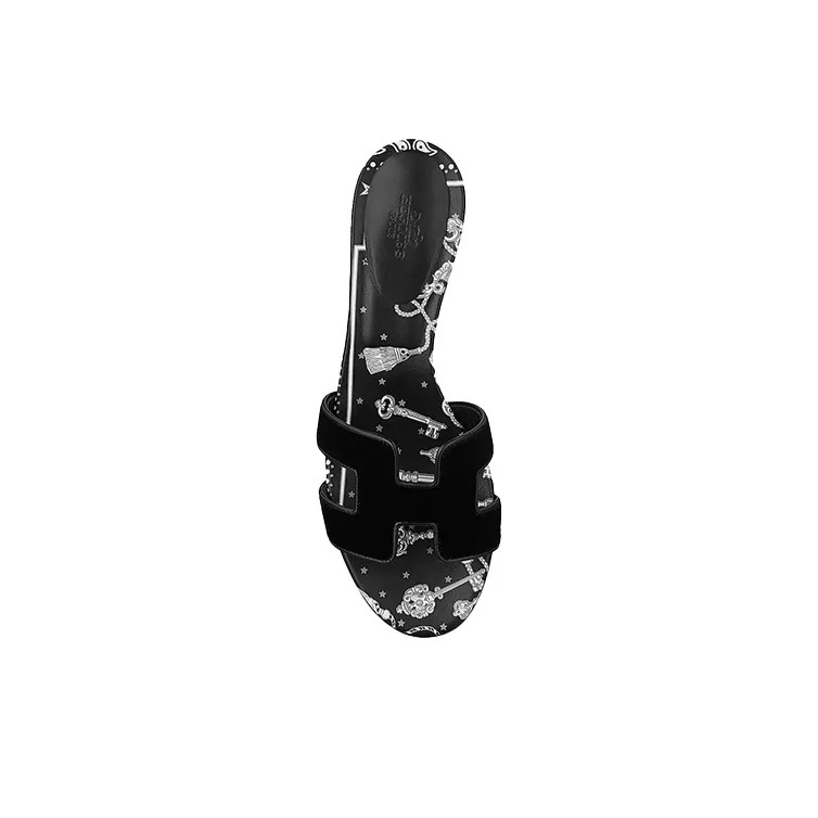 HERMES Oasis Slide Slippers Women's Black-4
