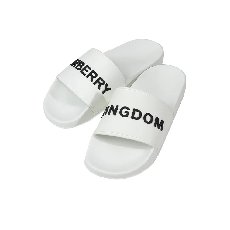 Burberry Slide Slippers Men White, Black-1