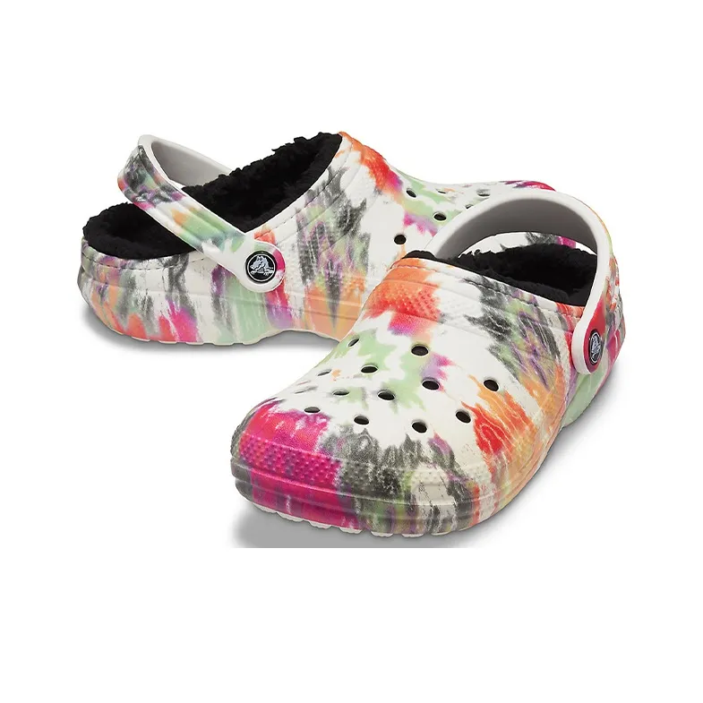Crocs Classic Tie Dye Lined Clog Black Multi-5
