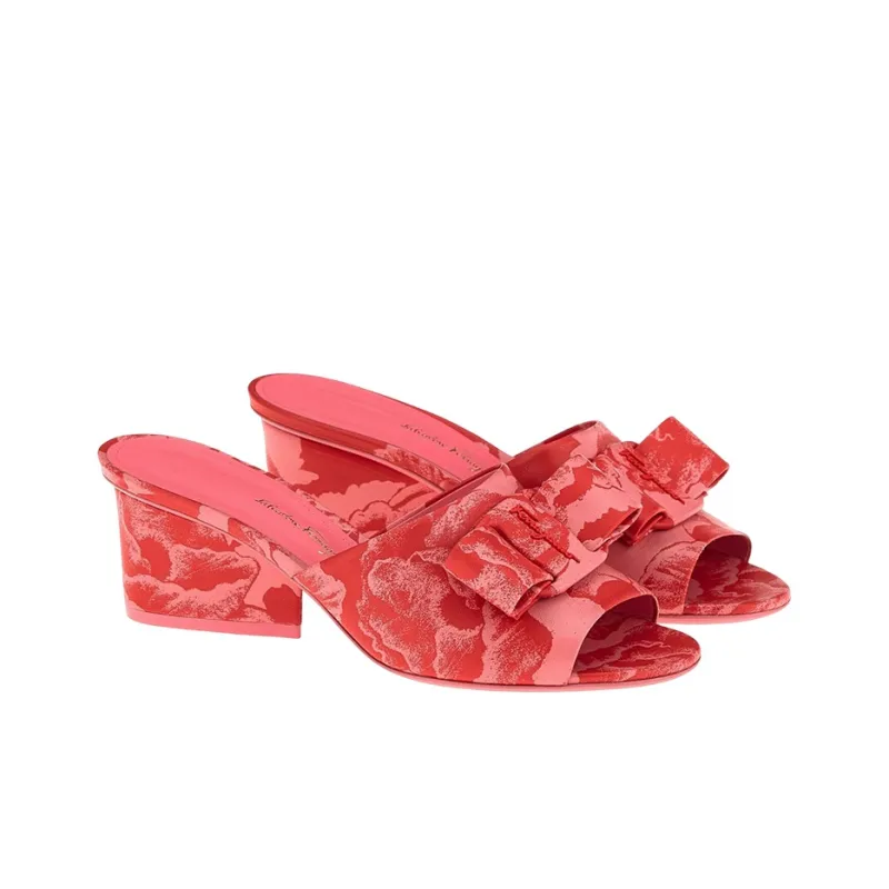 FERRAGAMO VivaViva Slide Slippers Women's Red-1
