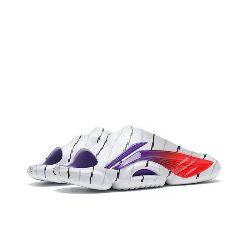 LiNing Speed 8 Quiet Slide Slippers Men's White Purple Red-2