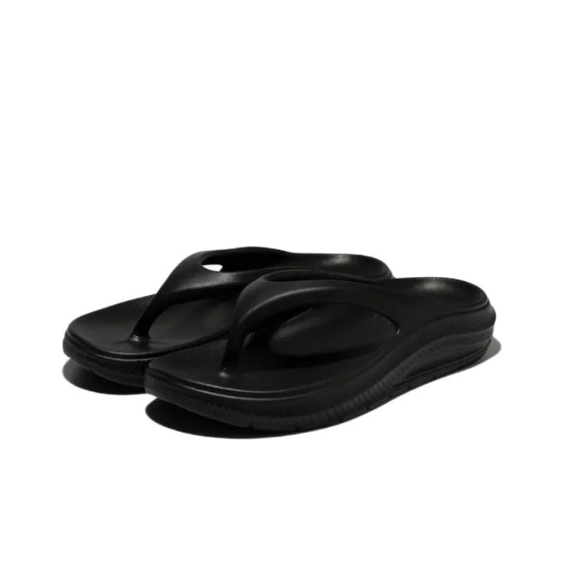 FILA Fong Song Platform Casual Sports Slippers Unisex Black Korean Version-1