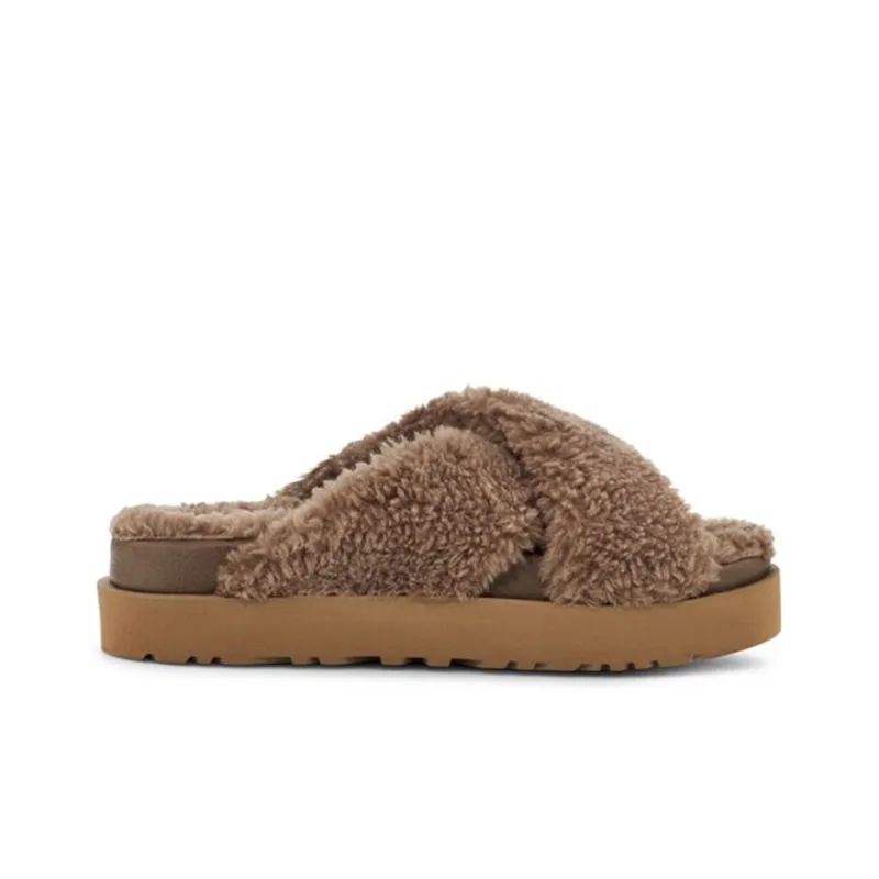 UGG Foam Sole Slide Slippers Women's Walnut Wood Color-1