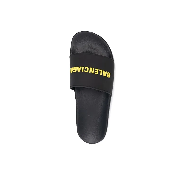 Balenciaga Pool Slides 'Black Yellow'-3