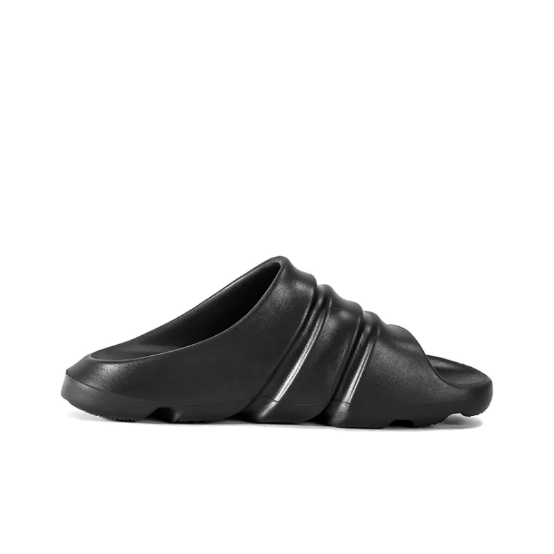 GOTO Quiet Abrasion Resistant Slide Slippers Unisex Black Soybean-1