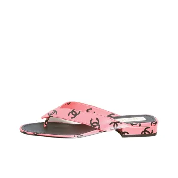 CHANEL Odor-Resistant Flip Flops Women's Pink Black