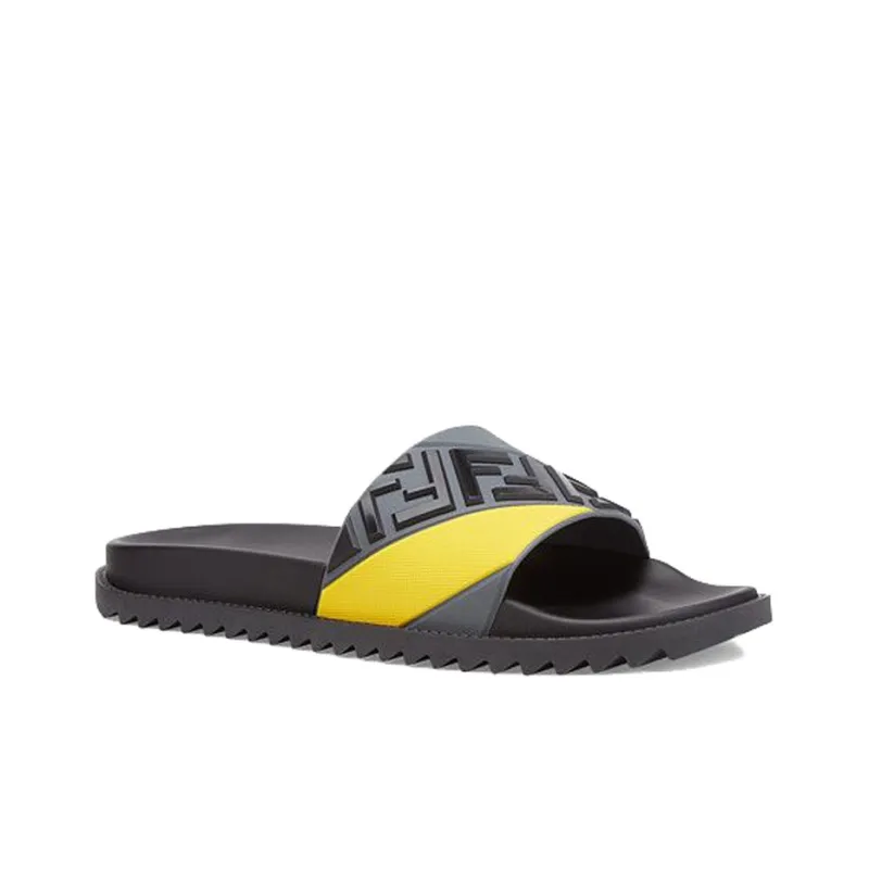 FENDI Slides Multicolor Grey Yellow-2