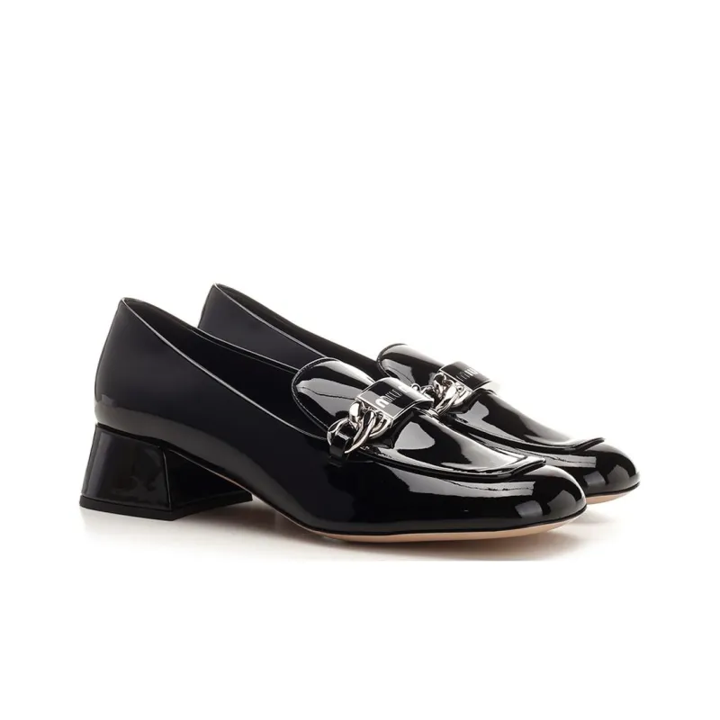 MIU MIU Block Heel High Heels Women's Black-1