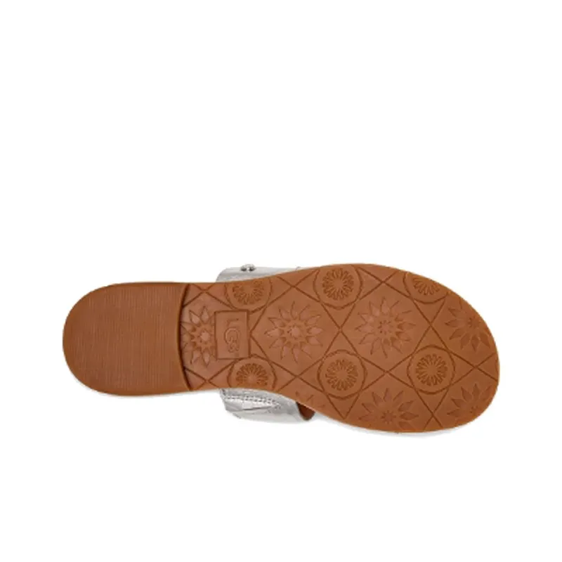 UGG Hadlee Metallic Silver Slippers Women's-4