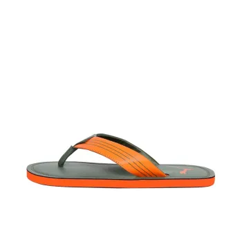 PUMA Rubber Sole Slip-Resistant Slippers Men's Green Orange