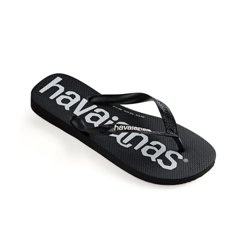 Havaianas Logomania Stylish Sandals Unisex Black White-2