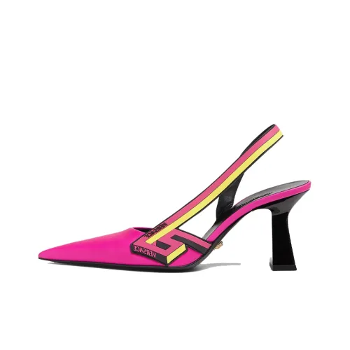 VERSACE La Greca High Heels Women's Rose Red