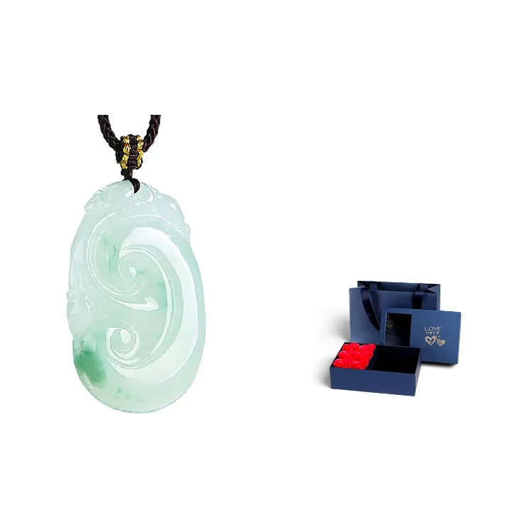 With the heart of the jade Jadeite Necklaces Unisex-9