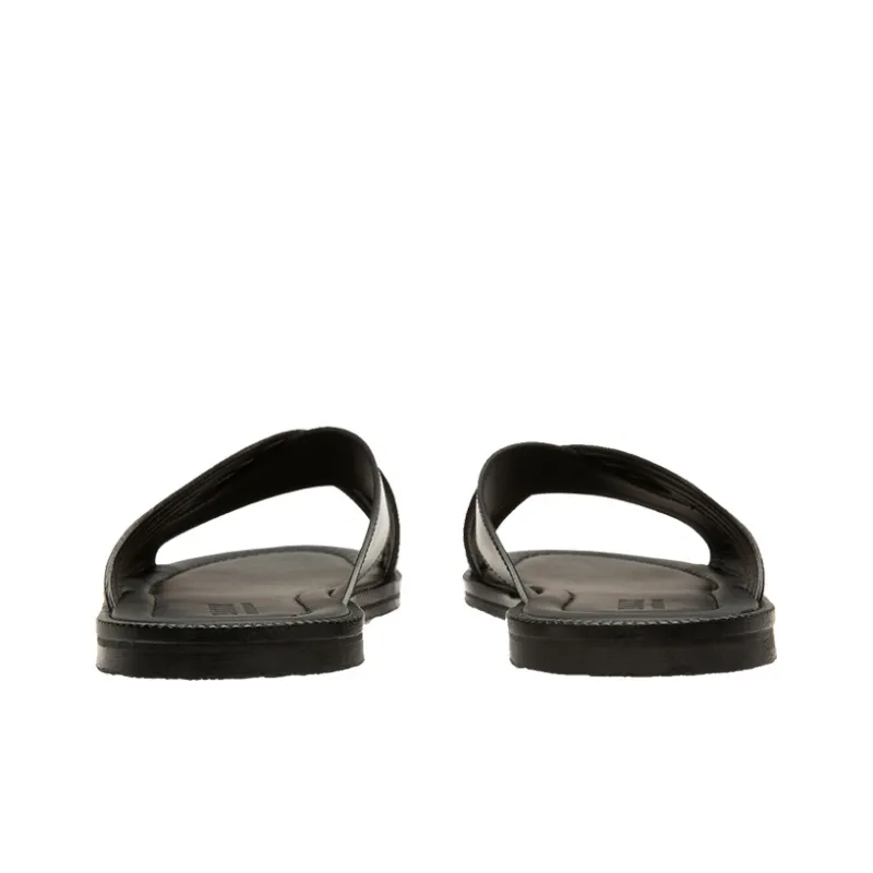 BALLY Rubber Sole Slip Resistant Slide Slippers Men's Black-3