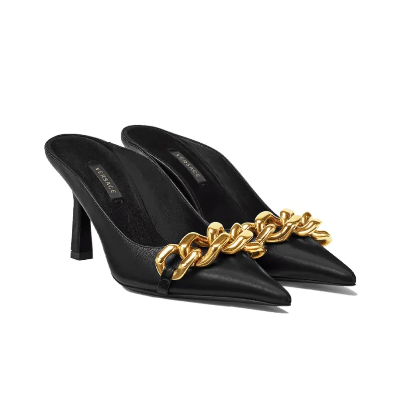 VERSACE Medusa Chain-trim Backless Mules-2
