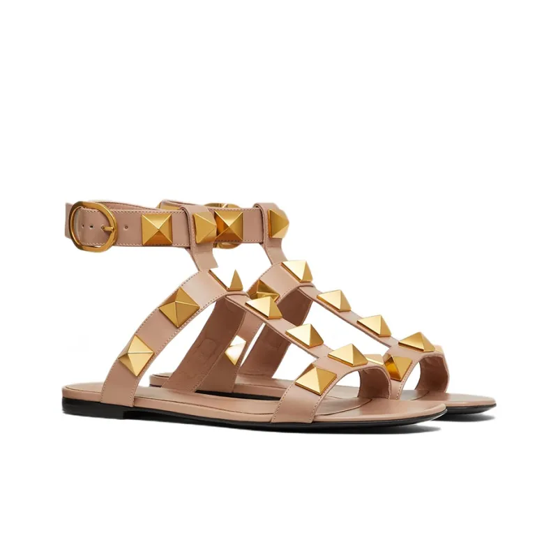 Valentino Roman Stud Fashion Sandal Women's Gold-2