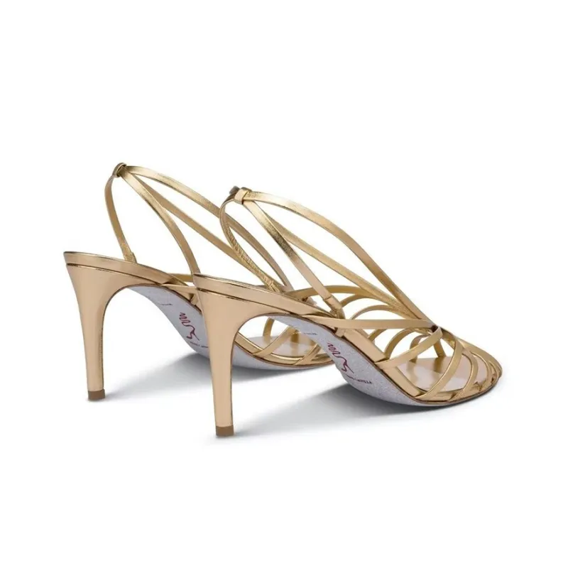 RENE CAOVILLA Sabine Strap Sandals Women's Gold-3