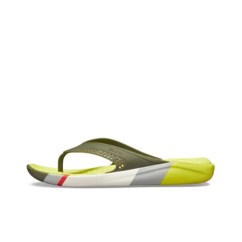 Crocs LiteRide Colorblock Flip Flip Flops Yellow-0