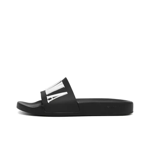AMIRI Pool Slide Debossed Logo Black Black White