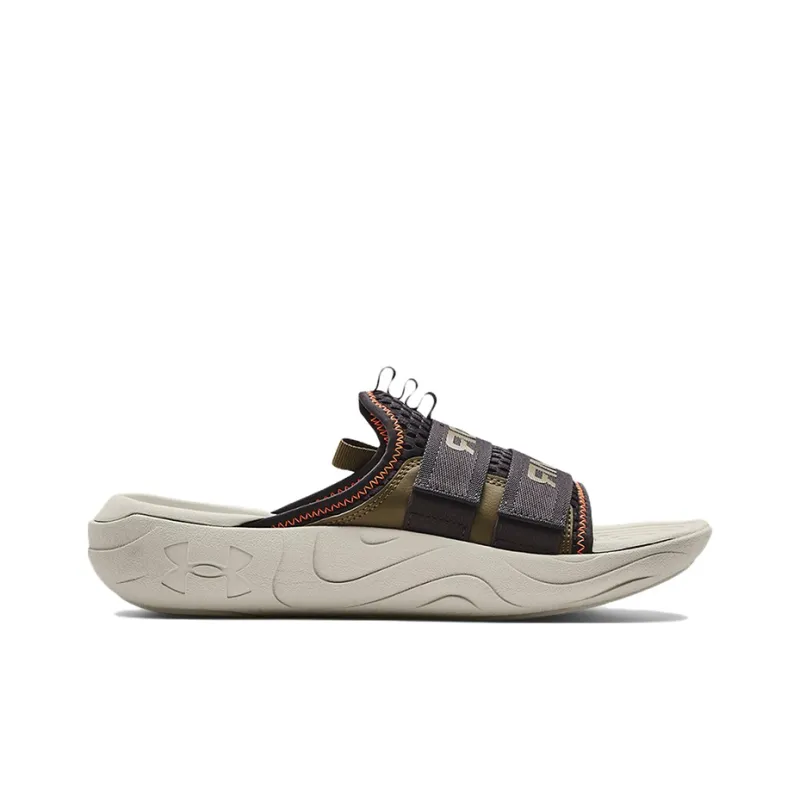Under Armour Alpha EVA Rubber Sole Slip Resistant Abrasion Resistant Slide Slippers Unisex Khaki-1