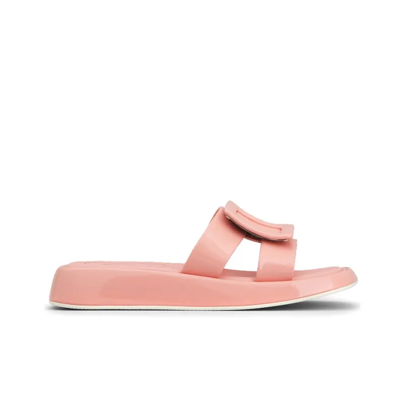 Roger Vivier Slip Resistant Slide Slippers Women's Pink-1
