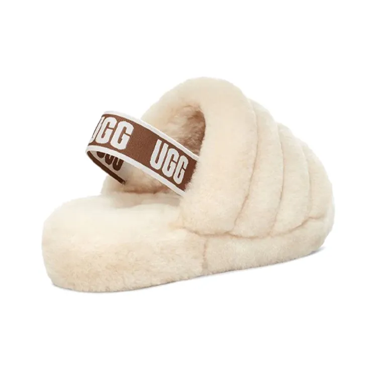 UGG Fluff Yeah Slides White Women's-4