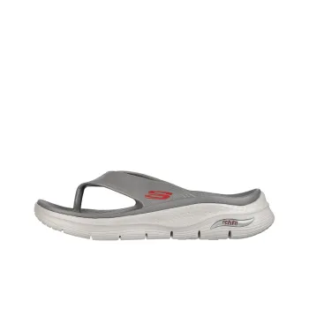 Skechers Arch Fit Rubber Sole Slip-Resistant Slide Slippers Men's Gray