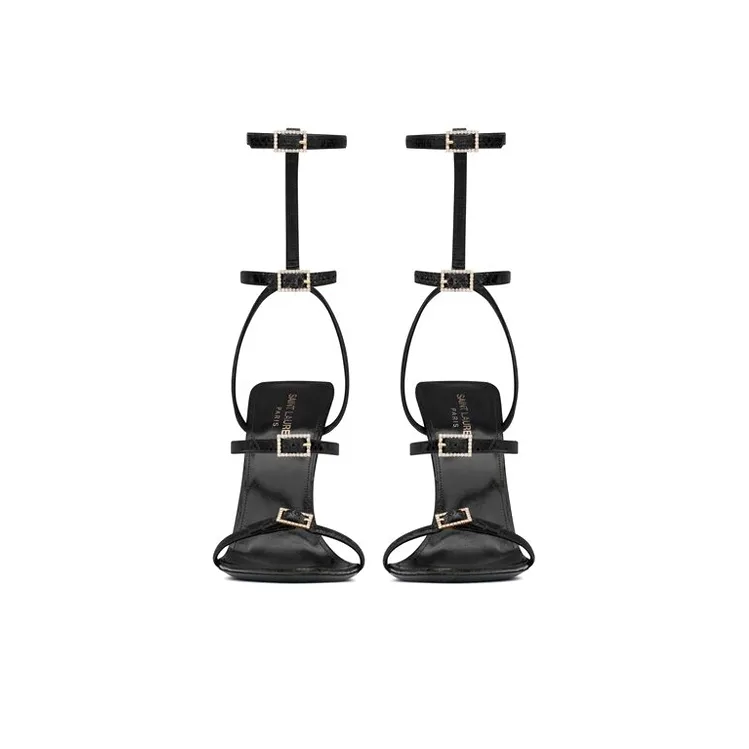 SAINT LAURENT NUIT One Strap Sandals 11.5cm Women's Black-4