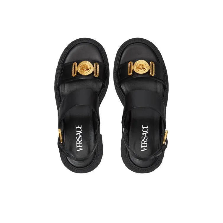 VERSACE MEDUSA BIGGIE Series Fashion Sandal Women's Black-4