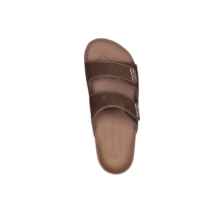 Skechers ARCH FIT GRANOLA Rubber Sole Quick Dry Slide Slippers Women's Dark Brown-3